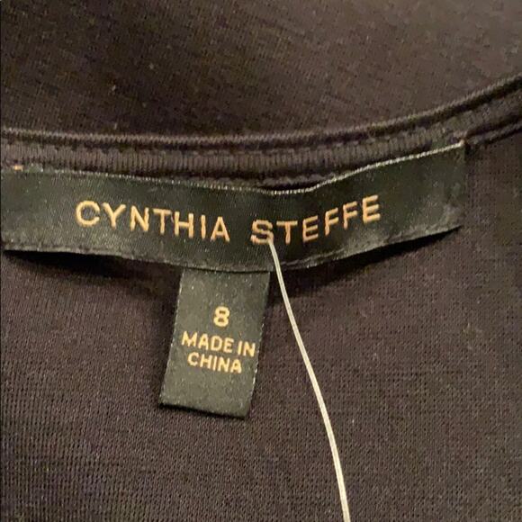 New Cynthia Steffe Size 8 RayonBlend Short Sleeve Little Black Knit Sheath Dress - Picture 6 of 7